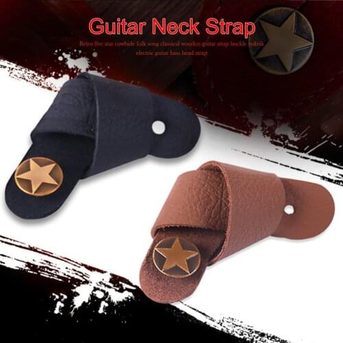 Trainer Practice Tools Accessories Part Leather Electric Guitar Strap Holder Button Safe Lock Belts for Bass Ukulele
