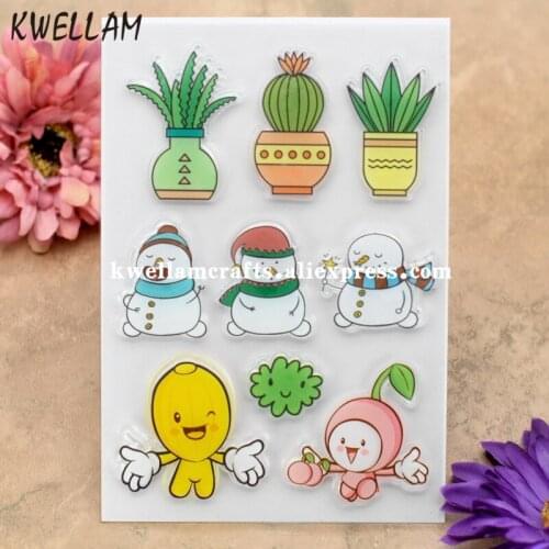 Plant Snowman Animal Scrapbook DIY photo cards rubber stamp clear stamp transparent stamp 11x16cm KW8010228