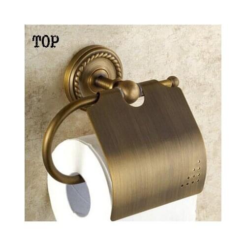 Archaize paper holder All copper paper towel rack European toilet tissue box Toilet paper box bathroom pendant