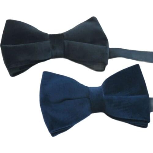 Velvet bow tie High quality mens fashion boutique accessories Black navys timeless collocation tide product