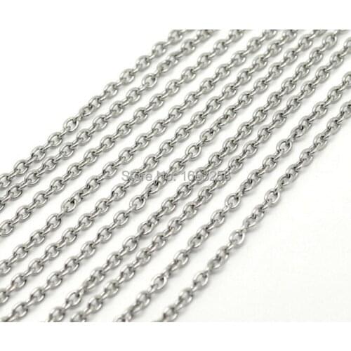 Lot of 10 meters Thin 2mm New Design 316l Stainless Steel Strong O Link Chain Jewelry Finding / Marking Wholesale Chain DIY