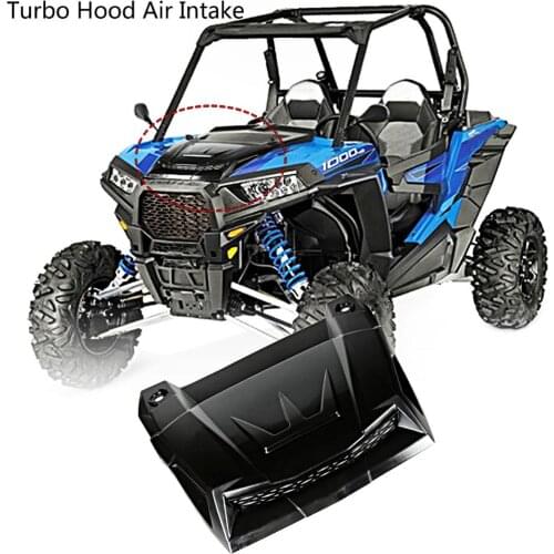 Black Shallow Cut Turbo Hood Scoop Air Intake For 2014-2018 All Polaris RZR S XP XC 900 4 1000 Models