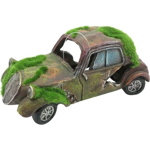 Aquarium Ornament Decoration Moss Decorative Safe Non-Toxic Imitation Old Car Ornament Fish Tank Decoration
