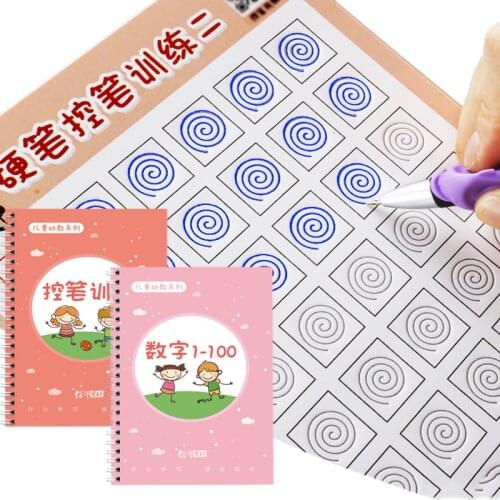 Childrens Pen Control Training Groove Copybook Repeated Learning Numbers Baby Copybook For Calligraphy Practice Toy