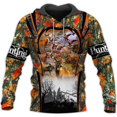 Harajuku Fashion Zip Hooded Hunting Camo Pattern 3D Print Men Hoodies/sweatshirt Long Sleeve Pullovers Unisex Streetwear DW0815
