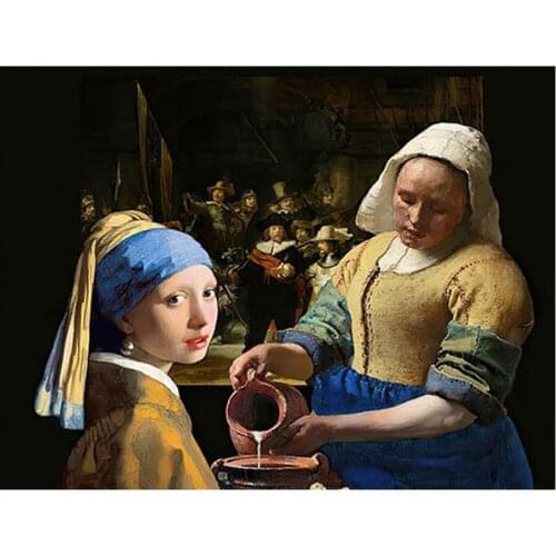 Diamond embroidery girl with pearl necklace diy diamond painting Milk woman full square rhinestones decor