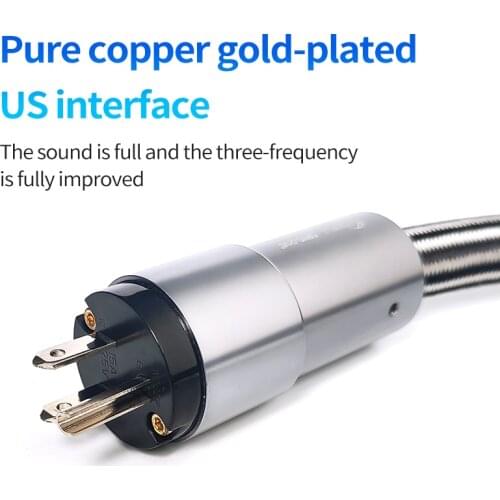 AC Power Cable Hi-End 3 generation Pure Copper US Power Cord Audiophile Mains Power Cable HIFI Audio Cable
