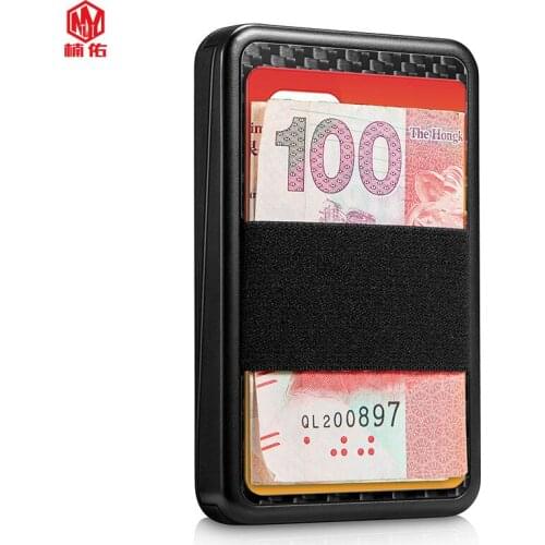 Mini Portable Credit Card Bank Card Carbon Fiber Storage Box Wallet RFID Anti-theft Brush to Protect Privacy Information