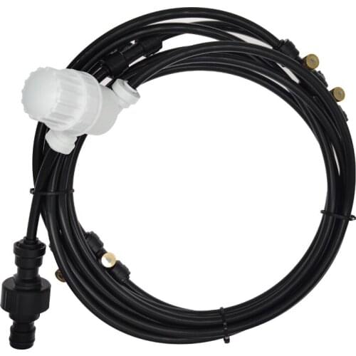 9 FT Mist Fan Ring Kit With Filter 4 Pcs Brass Nozzles For Outdoor Patio Garden Greenhouse Cooling