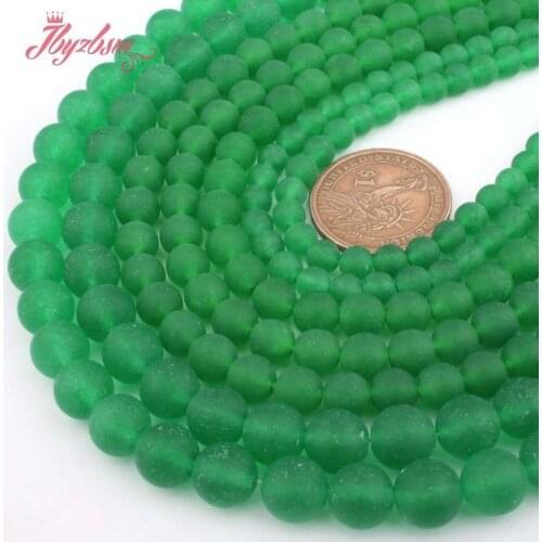 6,8,10mm Frost Round Bead Malay Green Jades Stone Spacer Bead for DIY Accessories Women Men Necklace Bracelet Jewelry Making 15"