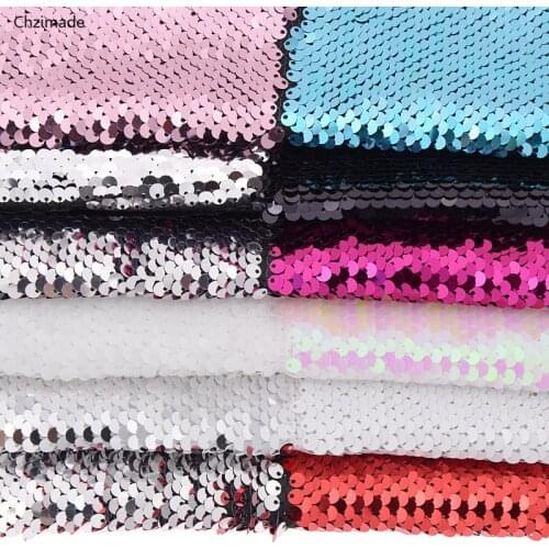 Lychee Life 29x21cm A4 Double-side Sequins Fabric High Quality Polyester Sewing Synthetic Fabric DIY For Handbag Garments