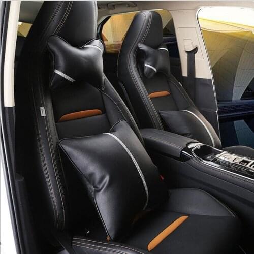 Fashion High Quality Leather Diamond Car Steering Wheel Cover Car Lumbar Support Neck Pillow Interior Ornament