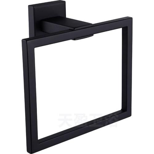 Stainless Steel Bathroom Square Towel Ring Holder Wall Mounted European Style Chrome Brushed Towel Rack For Towel Hanger