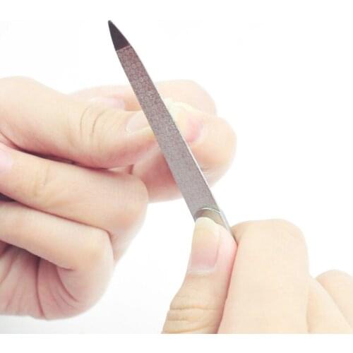 Stainless steel nail file buffer double-sided polished manicure pedicure scrub nail art cuticle push tool MPwell