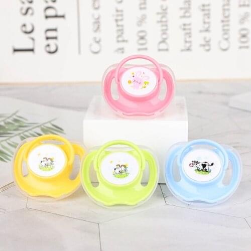 Newborn Baby Cartoon Animal Printed Pacifiers Safe Food Grade Silicone Cute Baby Flat Nipples Pacifiers Infant Soother Randomly