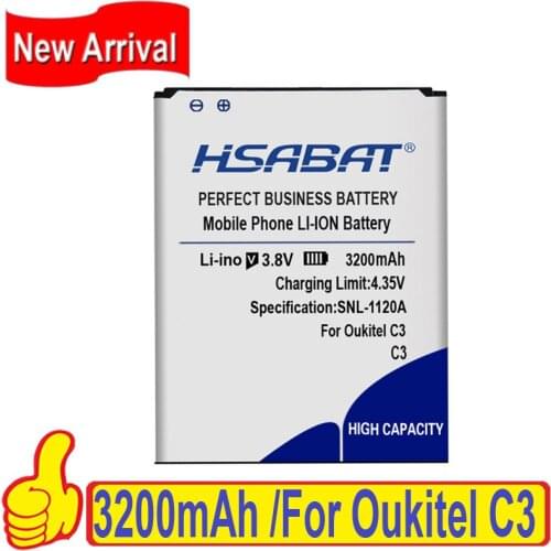 HSABAT 100% New 3200mAh Battery for Oukitel C3 Batteries free shipping within tracking number