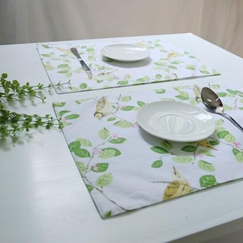 New Pastoral Style Cotton Linen Dining Table Placemat Kitchen Tool Tableware Pad Coaster Coffee Tea Place Mat
