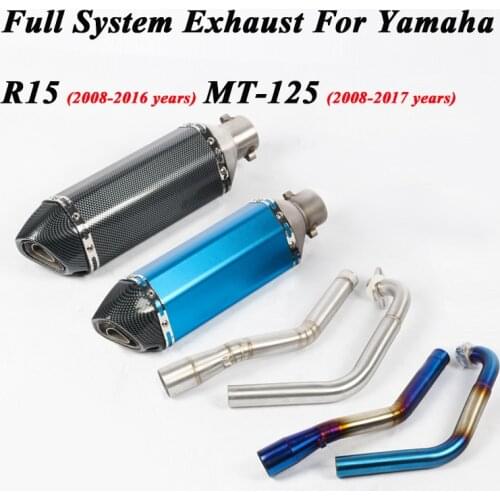Full System For Yamaha YZF R15 V2 2016 R125 MT-125 2008-2017 Motorcycle Exhaust Escape Modify Muffler Front Link Pipe DB Killer