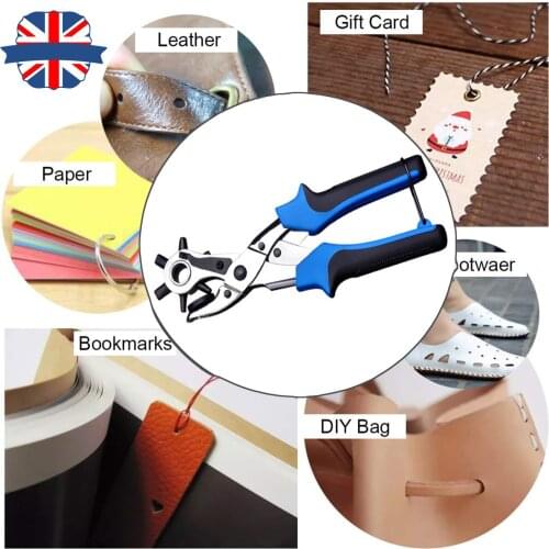 Leather Belt Hole Punch Plier Eyelet Puncher Revolve Sewing Machine Bag Setter Tool Watchband Strap Household Leathercraft