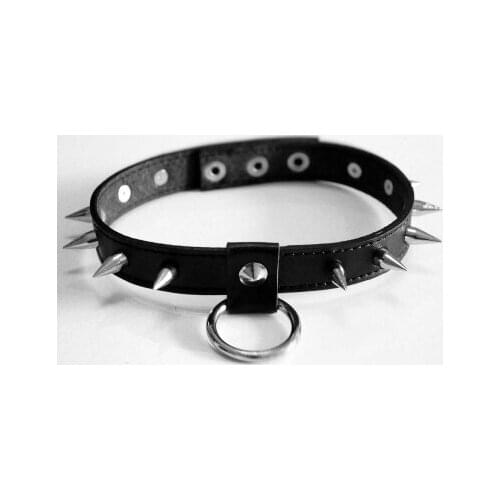 Sexy Fashion Harajuku Hot Dark O-round Rivet Necklaces Faux leather handmade punk Choker Rock Collar Punk Goth