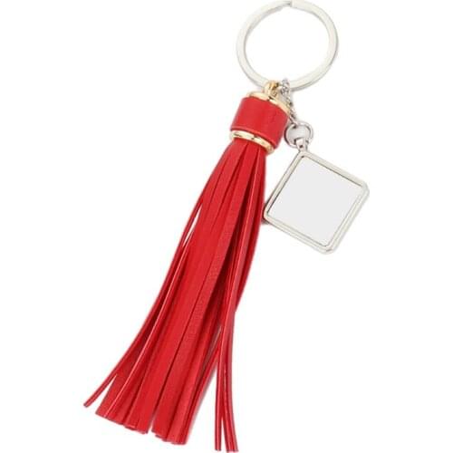 Sublimation Blanks Tassel Tag Keychains Ornaments DIY Heat Transfer Rectangular/Round/Square Keychain for Sublimation
