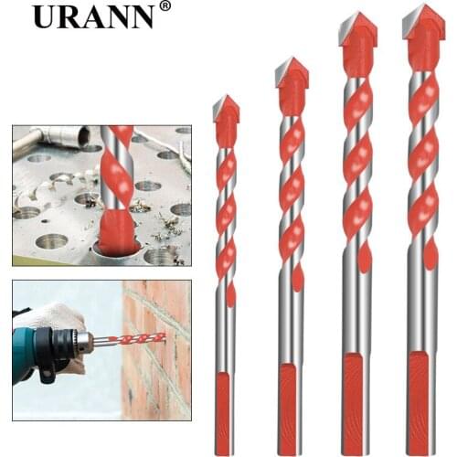 URANN 1pcs 6/8/10/12mm Twist Spade Drill Triangle Hex Shank Drill Bits For Ceramic Tile Concrete Glass Marble