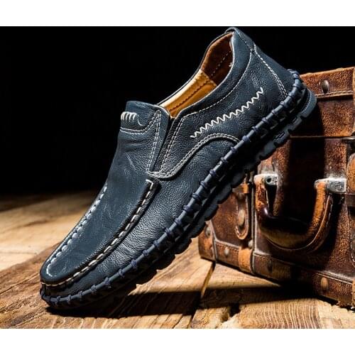 Genuine Leather Mens shoe Comfortable Outdoor Casual Shoe High Quality Cow Leather Men Flats Plus Size 39-48 shoe for men