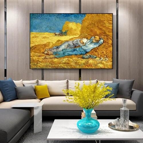 Van Gogh Lunch Break Famous Canvas Art Paintings Reproductions On The Wall Impressionist Van Gogh Landscape Posters And Prints