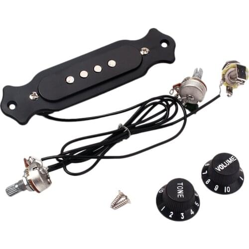1Set Cigar Box Guitar Pickup with Volume&Tone Pot Jack for Acoustic Classical Guitar