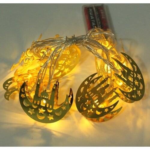 10 PCS Moon shape lantern String Light Decoration Eid Mubarak Muslim Ramadan Decoration 2M Decorative For Eid Mubarak