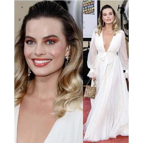 2020 Sexy V Neck Pleated Belt Long Sleeve Evening Dresses Bride Banquet Dess Elegant Prom Party Gowns Formal Dress