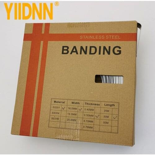 201 Stainless Steel Bright Annealed Finish Band, 5/8" Width X 0.020" Thick, 100 Feet Roll,16mm*0.5mm*30m