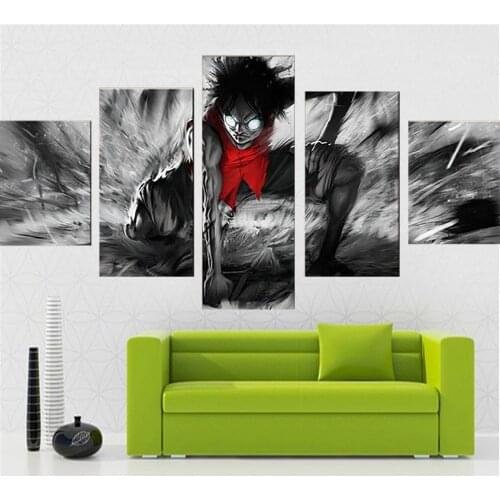 5 Panel Canvas Art Wall Decor Japan Style Animtion Poster Modern Decorative Framework Living Room Dedroom Modular Pictures