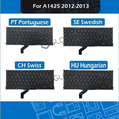 A1425 Replacement Keyboard PT Portuguese SE Swedish CH Swiss HU Hungarian for Macbook Pro Retina 13" A1425 Late 2012 Early 2013