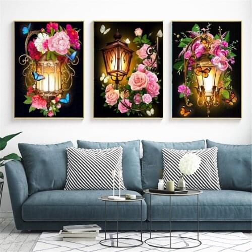Diamond mosaic sale 5d diamond painting full square /round flower diy diamond embroidery cross stitch roadlight Christmas gift