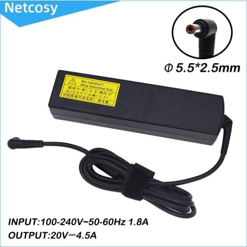 20V 4.5A 90W 5.5*2.5mm Laptop AC Adapter Power Supply ​Charger For Lenovo G570 G575 B570 B575 B470 IdeaPad N585 N580 P500 N586