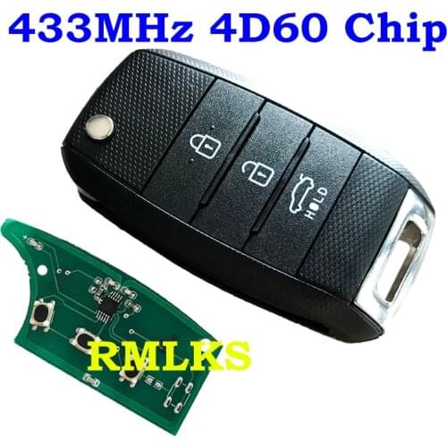 RMLKS Smart Remote Key Case Shell For Optima Rio Rio5 Sportage Sorento Soul K3 433MHZ With 70 Chip Car Fob