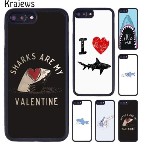 Krajews Love Shark Phone Case For iPhone X XR XS 11 12 Pro MAX 5 6 6S 7 8 Plus Samsung Galaxy S7edge S8 S9 S10