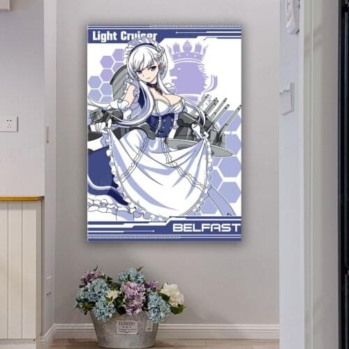 Azur Lane Ayanami Enterprise Belfast Canvas Pictures Home Decoration Paintings Poster HD Prints Beautiful Wall Art Modular