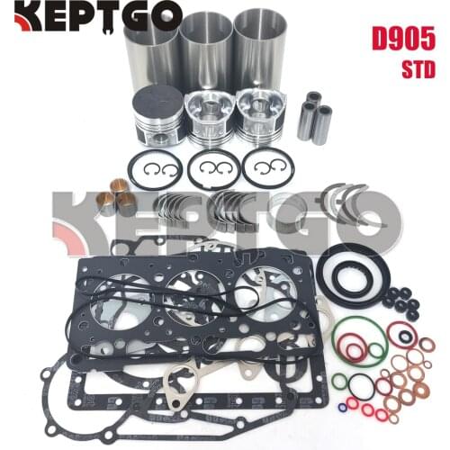 D905 D905E Engine Overhaul Rebuild Kit For Kubota B1700DT, B1700E, B1700HST-D, BX22, BX2200D, BX23LB-B, BX23LB-T