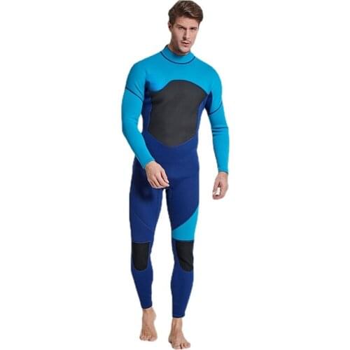 Mens Diving Suit Traje de bano 3MM Thick Warm Swimming Outdoor Snorkeling One-piece Long-sleeved Swimsuit Surf Jellyfish Suit