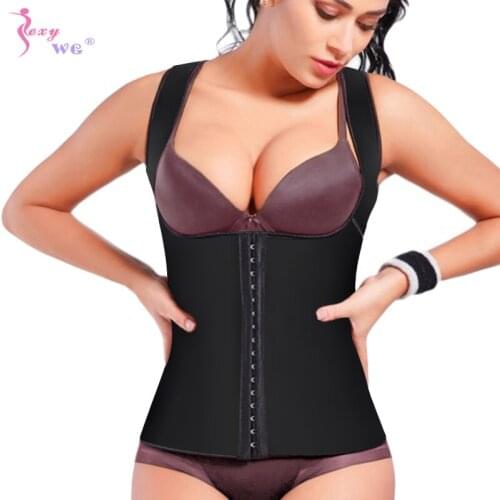 SEXYWG Neoprene Sanna Waist Trainer Vest Body Shaper for Women Fat Burning Sport Top Tummy Control Shapewear Waist Cincher