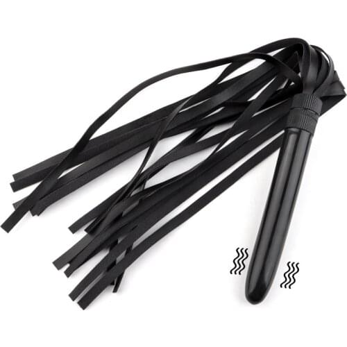 New Pu Leather Spanking Whip Vibratoring BDSM Bondage Sex Toys for Woman Virbrator SM Whips Sex Adult Game