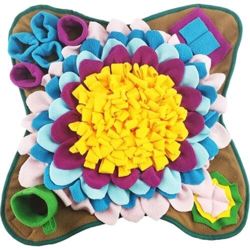 Pet Dog Snuffle Mat Nose Smell Training Sniffing Pad Dog Puzzle Toy Slow Feeding Bowl Food Dispenser Carpet Washable 50x50cm