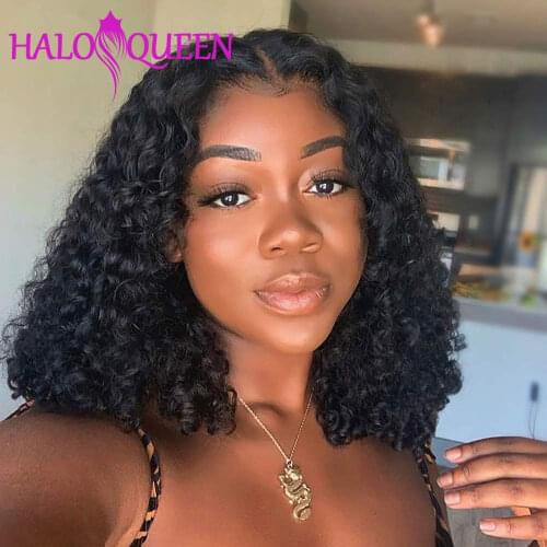 Bob Wig Curly Lace Front Wigs For Women Kinky Curly Lace Frontal Wig 4X4 Lace Closure Bob Wig Brazilian Curly Human Hair Wigs