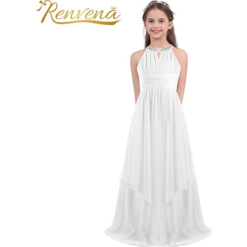 Flower Girls Dress Kids Dresses for Girls Chiffon Princess Pageant Dress Wedding Party First Communion Dress Kids Vestidos