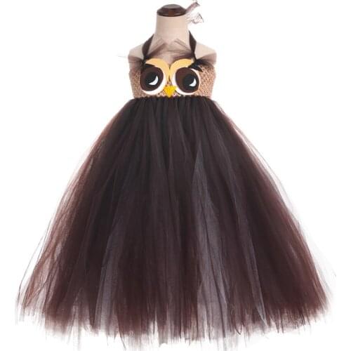 Cute Owl Girls Long Dresses for Kids Girl Halloween Costume Children Cartoon Tutu Dress for Birthday Party Christmas Clothes
