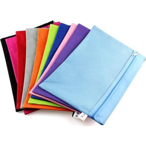 1pc A4 Colorful Canvas Paper File Folder with Zipper Book Pencil Case Pen Bag File Document Bags
