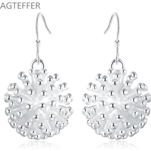AGTEFFER 925 Silver Fireworks Earrings For Women Best Gift Wholesale High Quality Fashion Wedding Engagement Jewelry