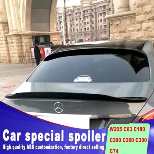 Rear window roof spoiler for benz W205 c63 C180 C200 C260 C300 C74 high quality spoilers by primer or black white paint color